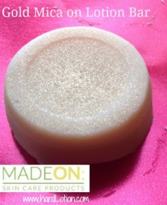 gold mica on lotion bar